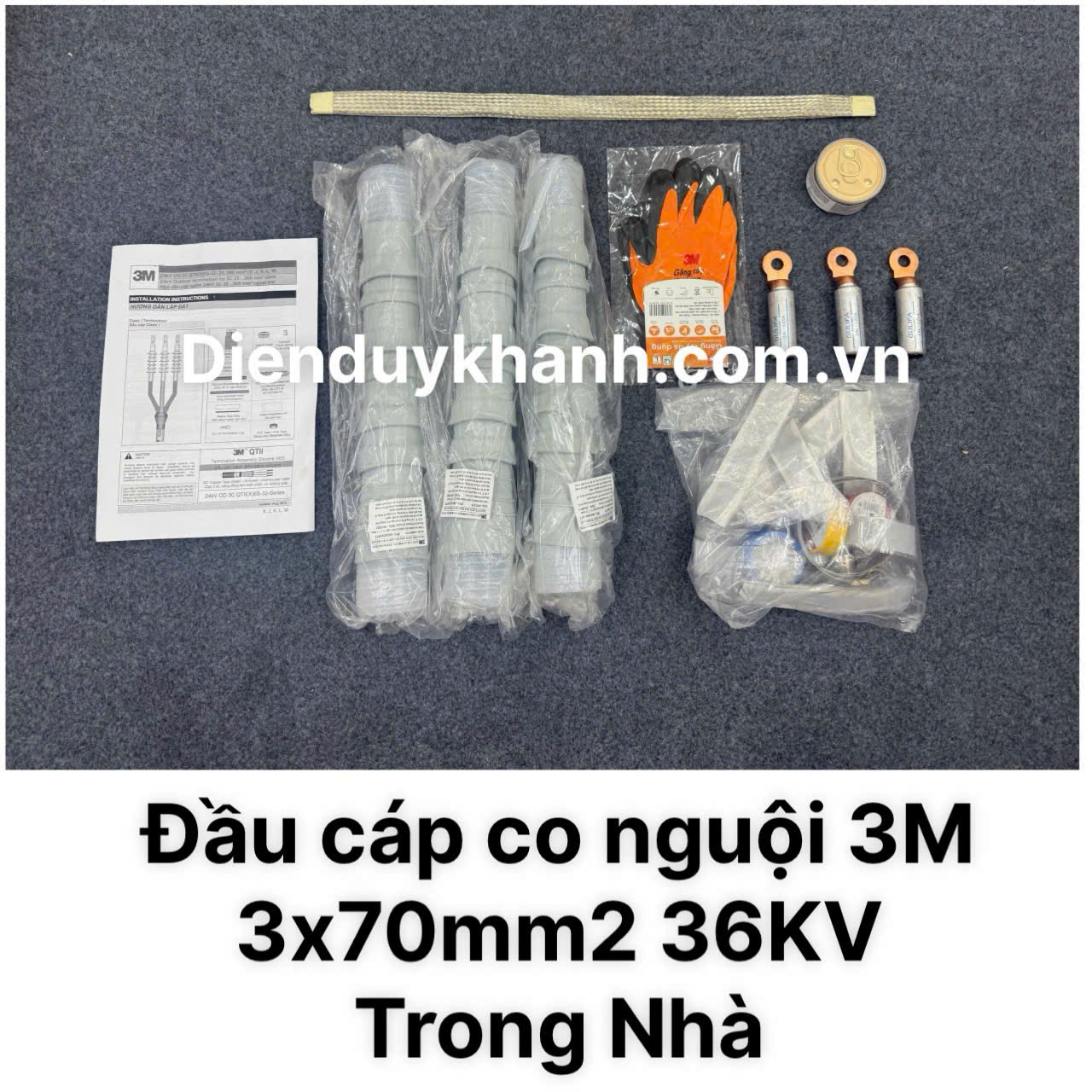 Đầu Cáp Co Nguội Trung Thế Trong Nhà 36KV OD 3C QTII(K)6S-33-70 (3x70mm2)